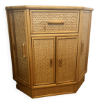 Meuble d'angle en rotin