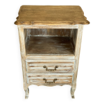 Meuble d appoint ancien bois massif relook cerus  la craie