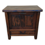 Meuble bar brutaliste orme massif aranjou vintage Meuble bar brutaliste orme massif aranjou vintage