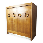 Meuble bar brutaliste vintage des annes 1970