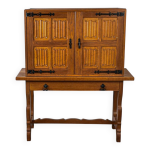 Meuble bar espagnol en ch�ne sculpt�