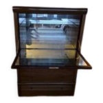 Meuble bar ouvrant avant tiroirs vintage couleur acajou style anglais