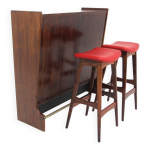 Meuble bar en palissandre  sk 661  et ses 2 tabourets, johannes andersen, danemark, 1960