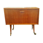 Meuble bar  roulettes en teck scandinave