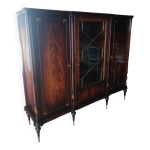 Meuble biblioth�que - vitrine 3 portes style louis xvi en acajou