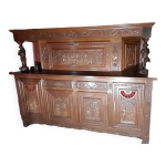 Meuble breton buffet 2 corps sculpt par un artisan breton en chne avec 2 cls