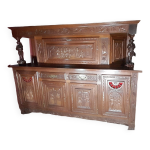 Meuble breton buffet 2 corps sculpt par un artisan breton en chne avec 2 cls