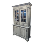 Meuble buffet vaisselier deux corps chne patine vieux gris