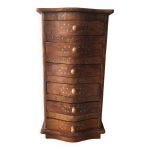 Meuble chiffonnier marqueterie ancien artisanal Meuble chiffonnier marqueterie ancien artisanal