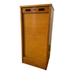 Meuble classeur rideau bois années 60 Meuble classeur rideau bois années 60