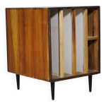 Meuble � disques vinyles en merisier massif, pi�ce unique, ann�es 1960