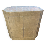 Meuble dresse double face design, travertin & filets de laiton , ca 1960