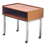 Meuble hi - fi, desserte, d'appoint sur roulettes, teck vintage 1960 Meuble hi - fi, desserte, d'appoint sur roulettes, teck vintage 1960