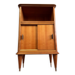 Meuble hi - fi vintage 1950s style scandinave bois blond pieds laiton Meuble hi - fi vintage 1950s style scandinave bois blond pieds laiton