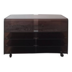 Meuble hifi tv en plexiglass fum�, roche bobois design 1970