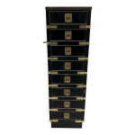 Meuble a huit petits tiroirs en bois noir xx siècle Meuble a huit petits tiroirs en bois noir xx siècle