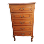 Meuble en merisier  5 tiroirs