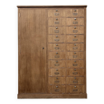 Meuble de mtier  clapets en chne, rnov