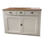 Meuble de mtier enfilade patine blanche