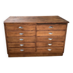 Meuble de métier, de mercerie double face à 20 tiroirs Meuble de métier, de mercerie double face à 20 tiroirs