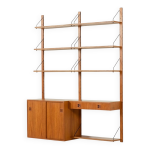 Meuble mural danois  deux traves en teck, annes 1970