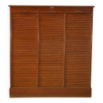 Meuble de notaire en bois à volet de la marque au vieux chêne 1950 Meuble de notaire en bois à volet de la marque au vieux chêne 1950