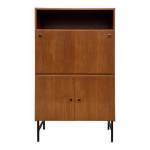 Meuble de rangement bar teck & acier noir vintage Meuble de rangement bar teck & acier noir vintage