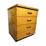Commode vintage chne blond circa 60