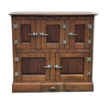 Meuble de rangement, meuble glacire vintage, meuble frigo bois et zinc, bar
