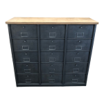 Meuble de rangement industriel vandex rono 15 clapets bois mtal