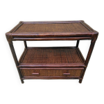 Meuble de rangement en rotin vintage