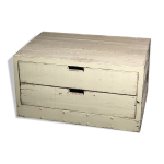 Meuble de rangement table basse en bois et fer vert pastel patin