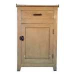 Meuble de travail de cuisine franais vintage pin peint rustique avec tiroir et placard (112 x 70 x 82 ...