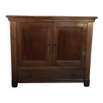 Meuble tv ou bar en merisier avec plateau pivotant