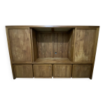 Meuble tv avec �tag�res et rangements en teck massif