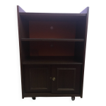 Meuble vintage bibliothque, tl ou chane hifi roulettes porte glissante
