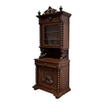 Meuble vitrine en chêne, style louis xiii, fin xixème Meuble vitrine en chêne, style louis xiii, fin xixème