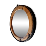Miroir ancien brutaliste en fer forg� dlg jean touret