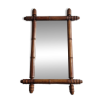 Miroir ancien de style bambou en bois tourn fin xixe sicle, 62 x 42 cm