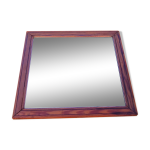 Miroir de barbier encadrement en bois pitchpin à double filets années 1930 - 1940 Miroir de barbier encadrement en bois pitchpin à double filets années 1930 - 1940