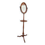 Miroir barbier psych� pi�tement tripode en merisier � syst�me