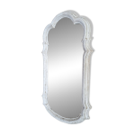Miroir baroque patin� blanc