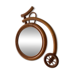 Miroir bicyclette en bambou et rotin, france, annes 1960