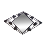 Miroir biseaut art deco en fer forge decor de raisin