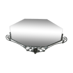 Miroir biseaut monture en fer forg art - dco dcor floral avec chane d'accroche