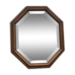 Miroir biseauté rustique en bois naturel mouluré 64 x 56 cm Miroir biseauté rustique en bois naturel mouluré 64 x 56 cm