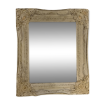 Miroir en bois crus blanc