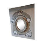Miroir bois crus sur tableau toile peinte