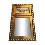 Miroir en bois avec une composition florale
