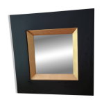 Miroir en bois noir liser or